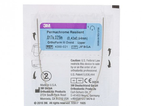 Дуга стальная Unitek Permachrome Resilient .017x.025  ВЧ  ФIII 3М